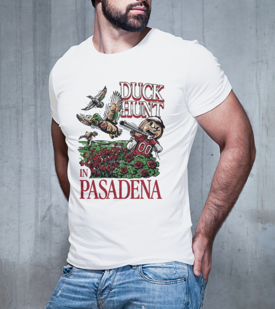 Duck Hunt In Pasadena Football Roses Retro Style T-Shirt