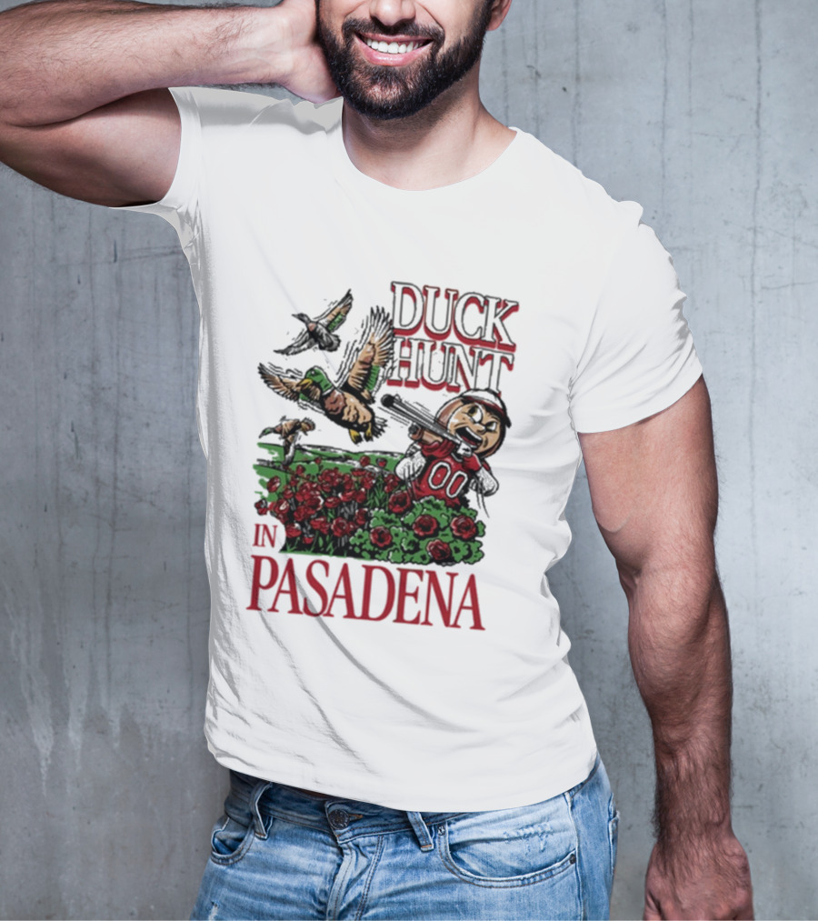 Duck Hunt In Pasadena Football Roses Retro Style T-Shirt