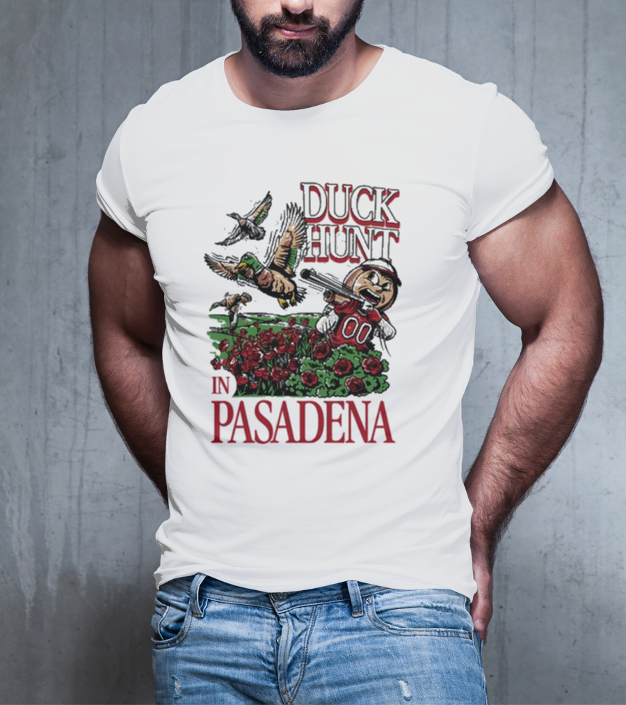 Duck Hunt In Pasadena Football Roses Retro Style T-Shirt