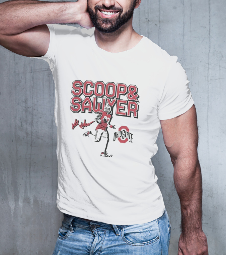 Ohio State Jack Sawyer Scoop And Sawyer Buckeyes Football T-Shirt