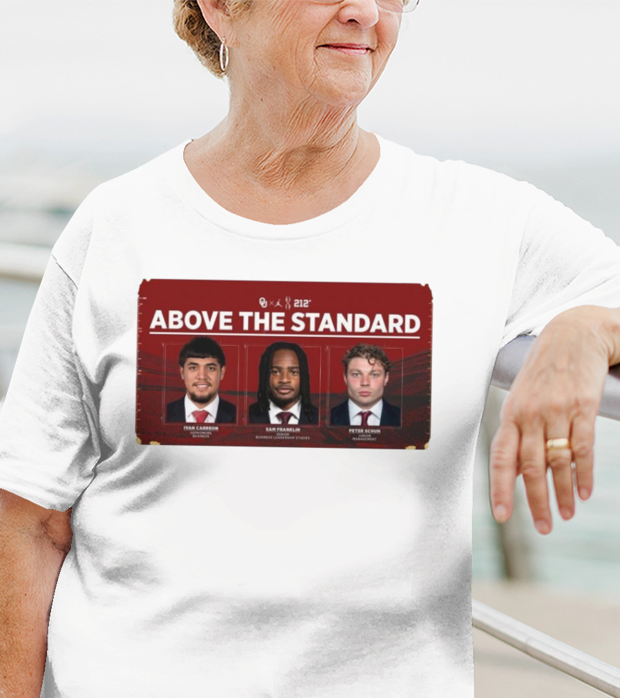 OU 212° Above The Standard Ivan Carreon Sam Franklin Peter Schuh Football T-Shirt
