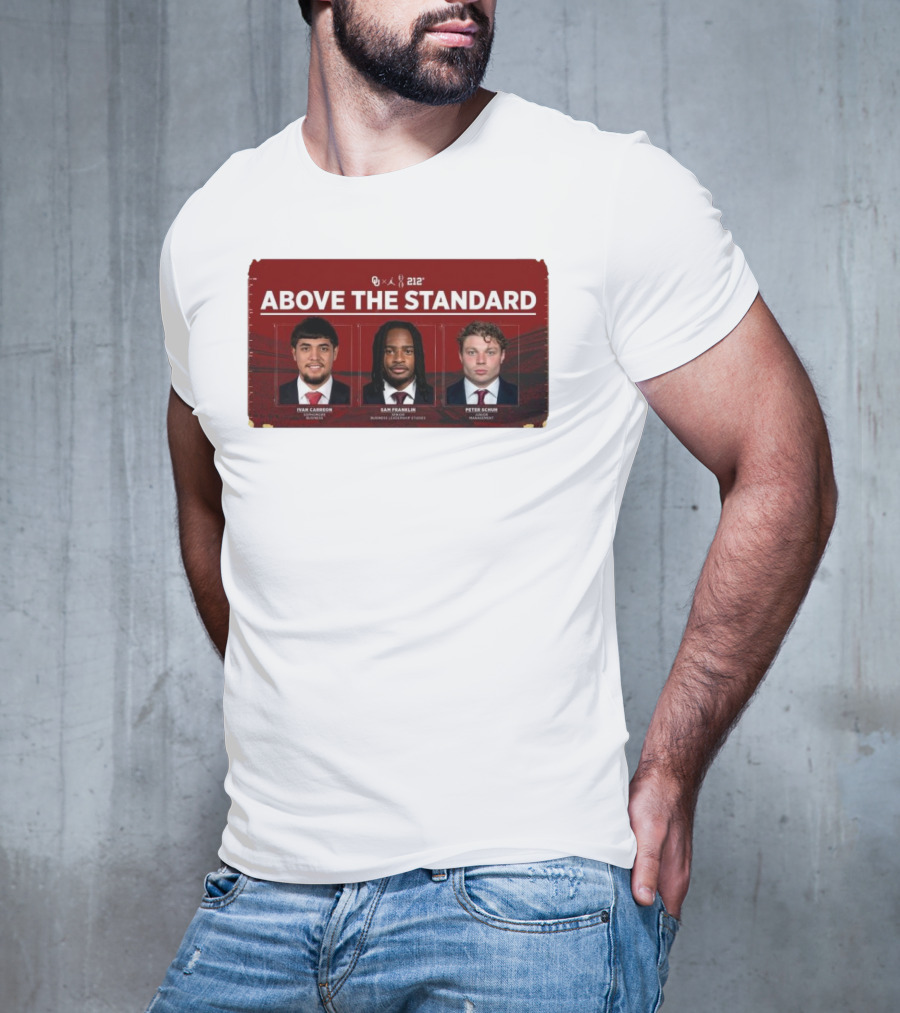 OU 212° Above The Standard Ivan Carreon Sam Franklin Peter Schuh Football T-Shirt
