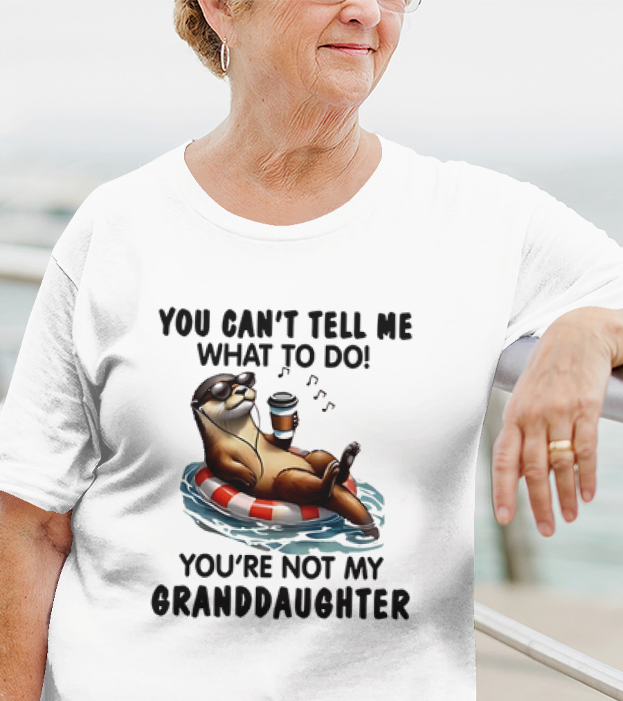 Otter You Can’t Tell Me What To Do Chill Floating On Water With Drink T-Shirt
