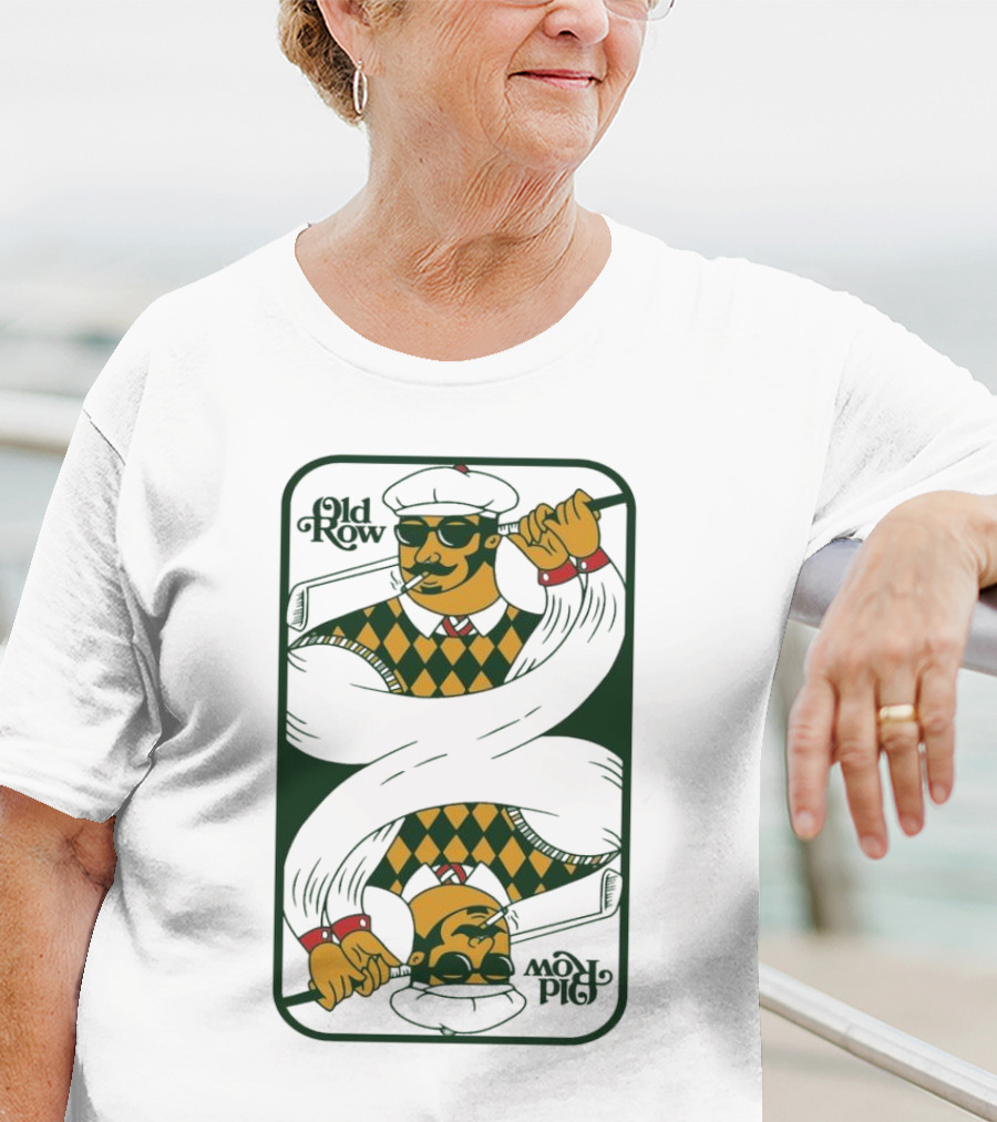 Old Row Golf Playing Card Ace Pipe Pattern T-Shirt