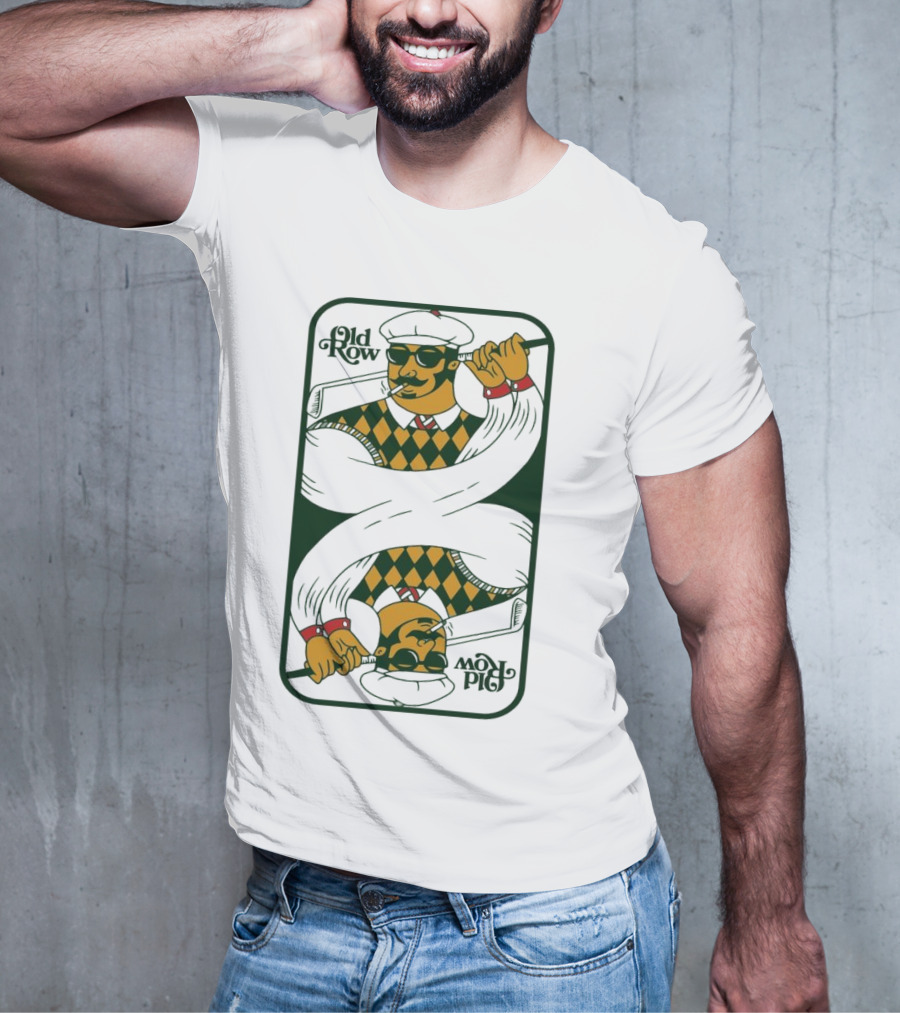 Old Row Golf Playing Card Ace Pipe Pattern T-Shirt