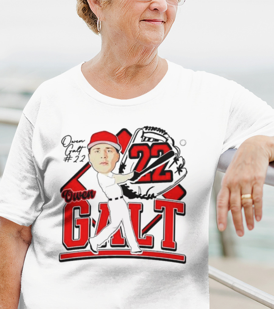 Owen Galt 22 Louisiana Ragin Cajuns Baseball Player Caricature T-Shirt