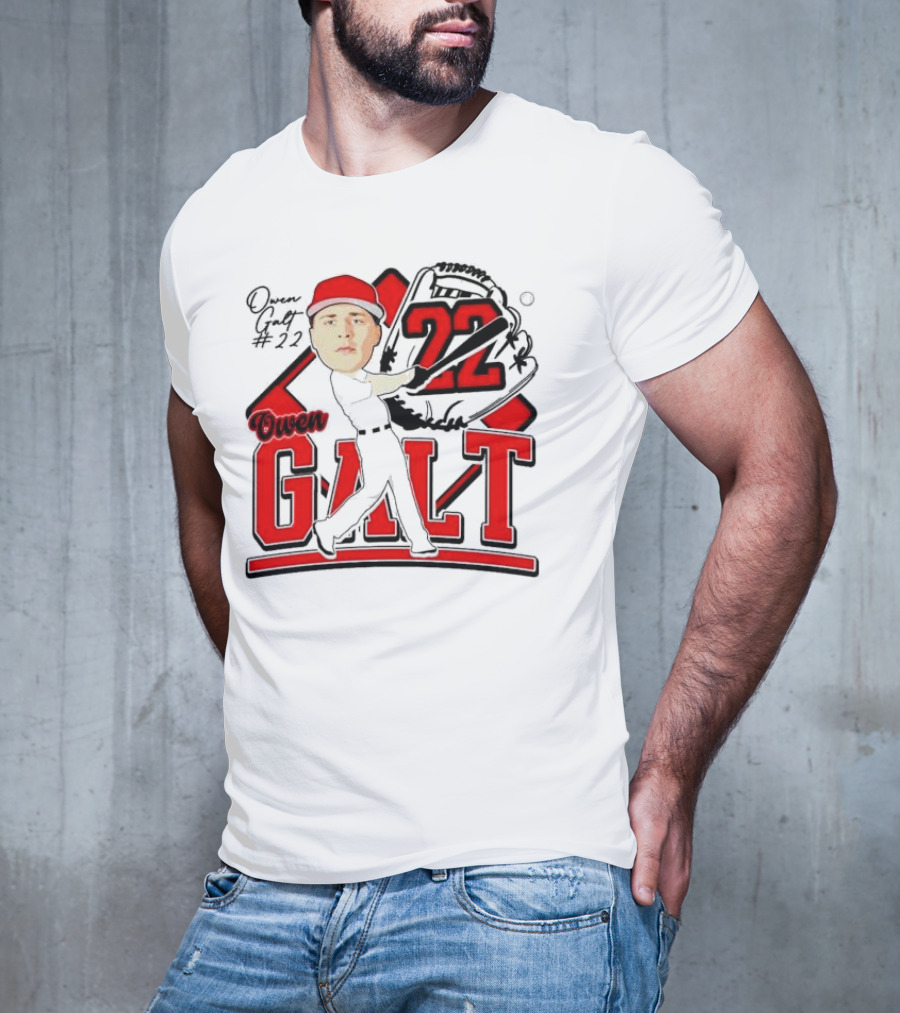 Owen Galt 22 Louisiana Ragin Cajuns Baseball Player Caricature T-Shirt