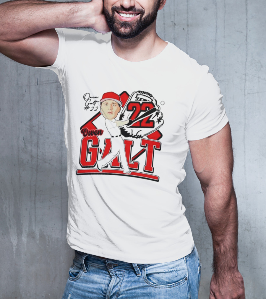 Owen Galt 22 Louisiana Ragin Cajuns Baseball Player Caricature T-Shirt
