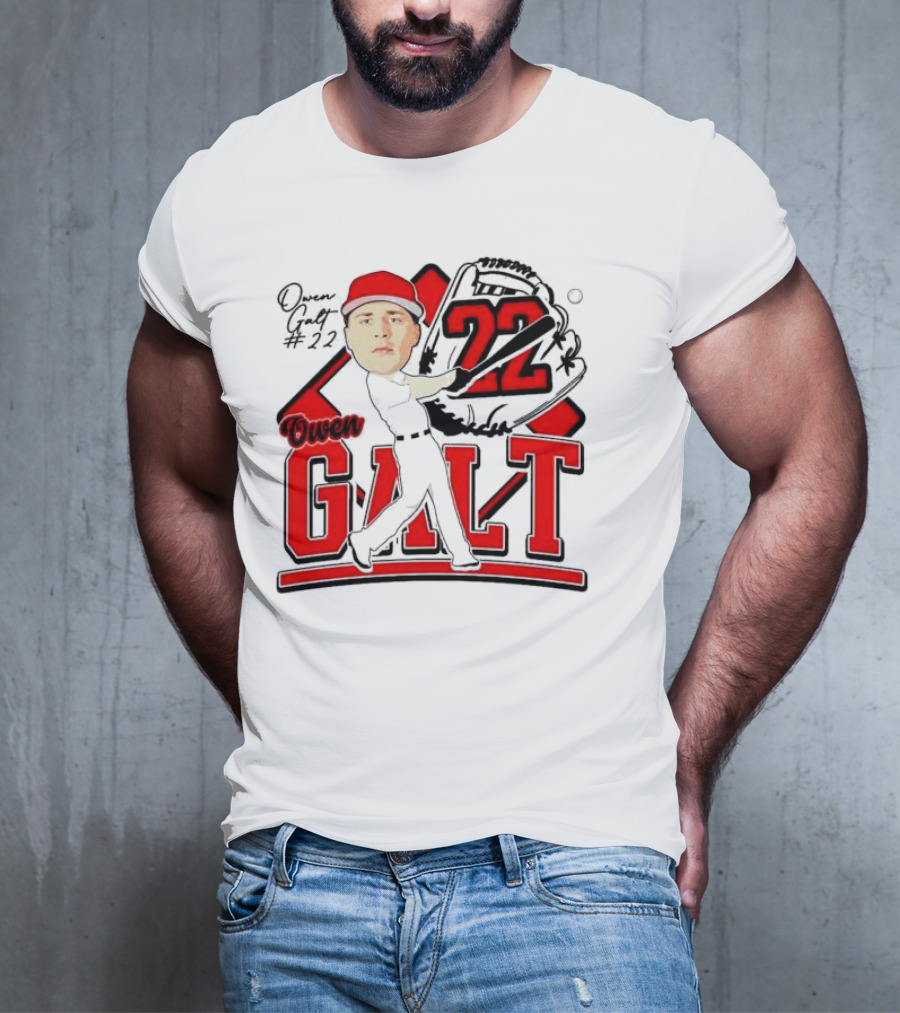 Owen Galt 22 Louisiana Ragin Cajuns Baseball Player Caricature T-Shirt