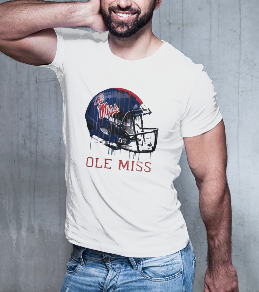 Ole Miss Dripping Football Helmet T-Shirt