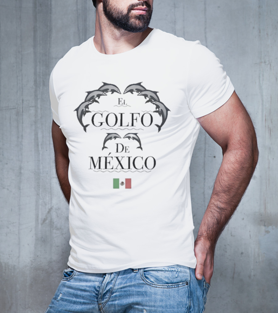 El Golfo De México Dolphins Mexican Flag Elements T-Shirt