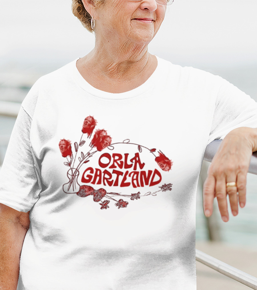 Orla Gartland Red Flower Faces And Text T-Shirt