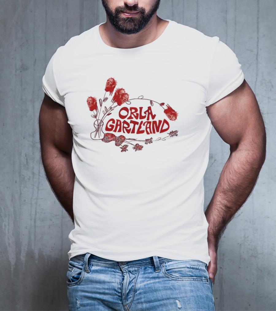Orla Gartland Red Flower Faces And Text T-Shirt