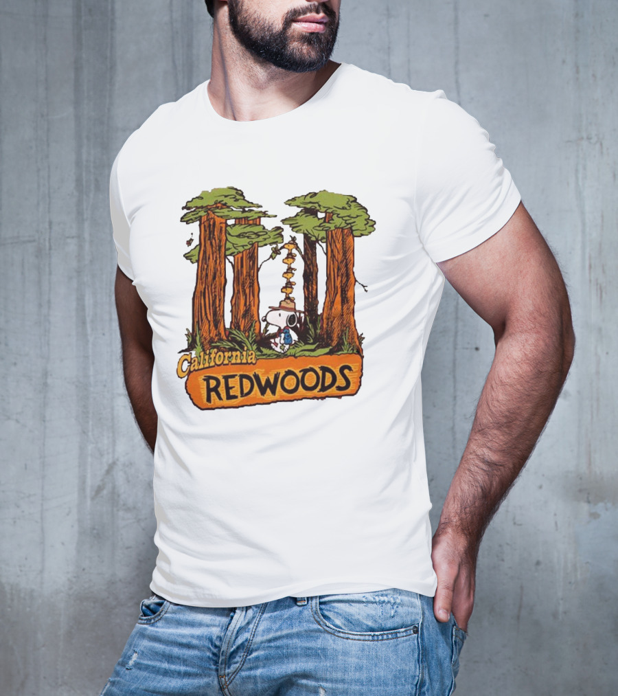 California Redwoods Snoopy Peanuts Camping Adventure T-Shirt