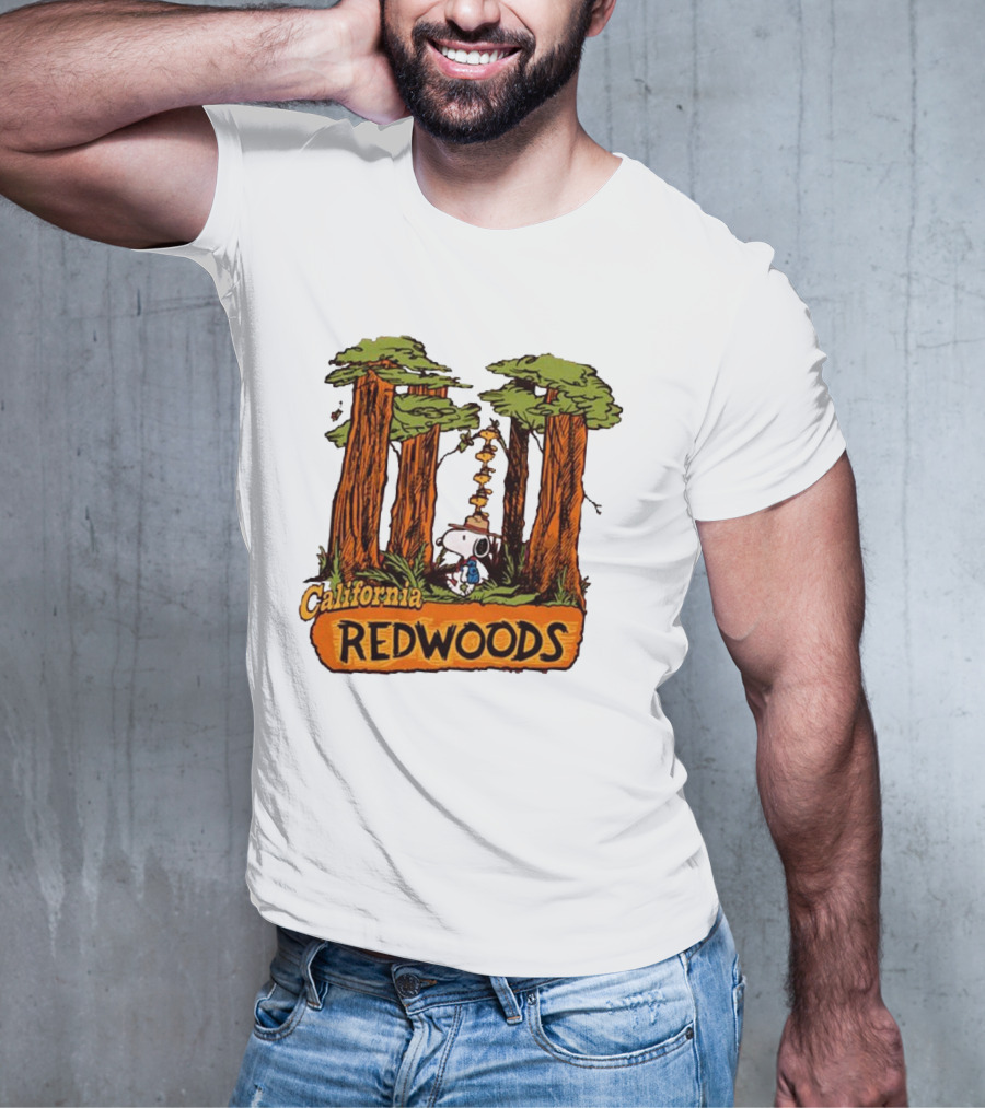 California Redwoods Snoopy Peanuts Camping Adventure T-Shirt
