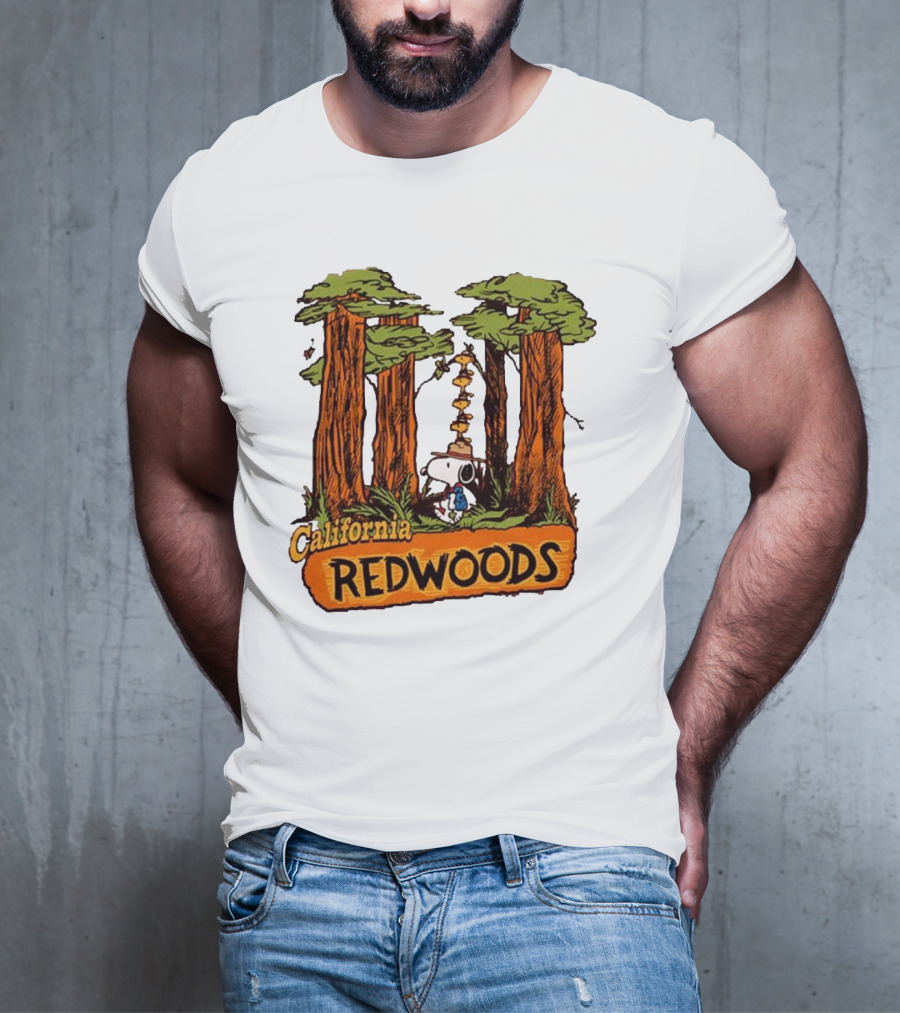 California Redwoods Snoopy Peanuts Camping Adventure T-Shirt