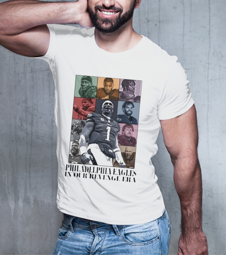 Philadelphia Eagles Revenge Era NFL Quarterbacks And Players Collage T-Shirt