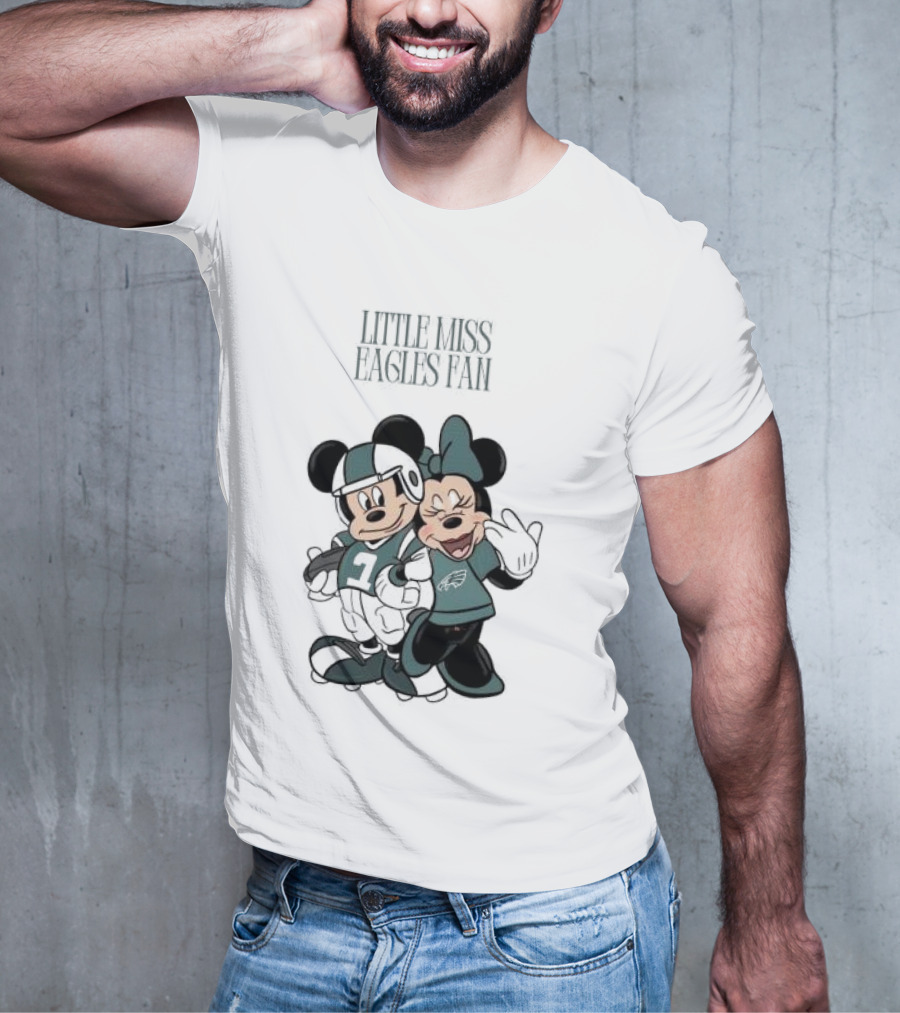 Philadelphia Eagles Mickey And Minnie Little Liss Eagles Fan T-Shirt