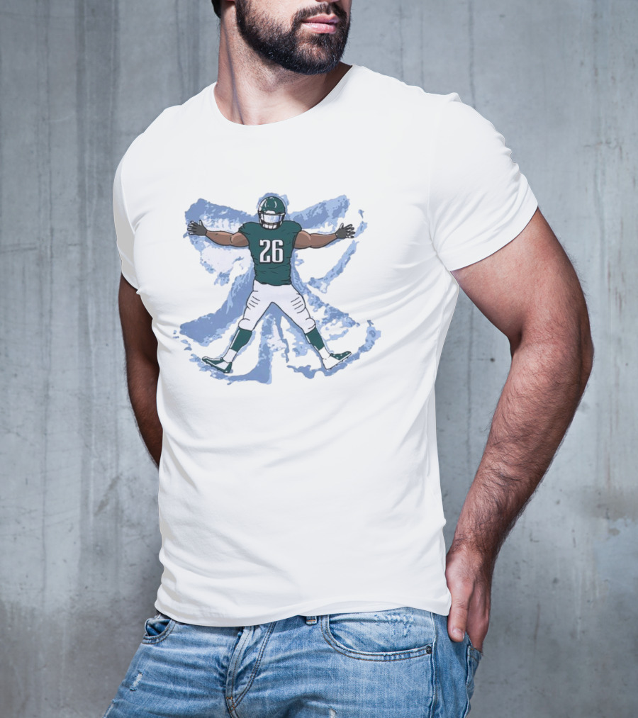 Philadelphia Eagles Philly Football Snow Angel Player 26 Green Uniform T-Shirt