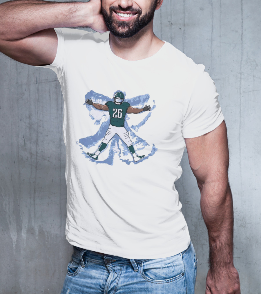 Philadelphia Eagles Philly Football Snow Angel Player 26 Green Uniform T-Shirt