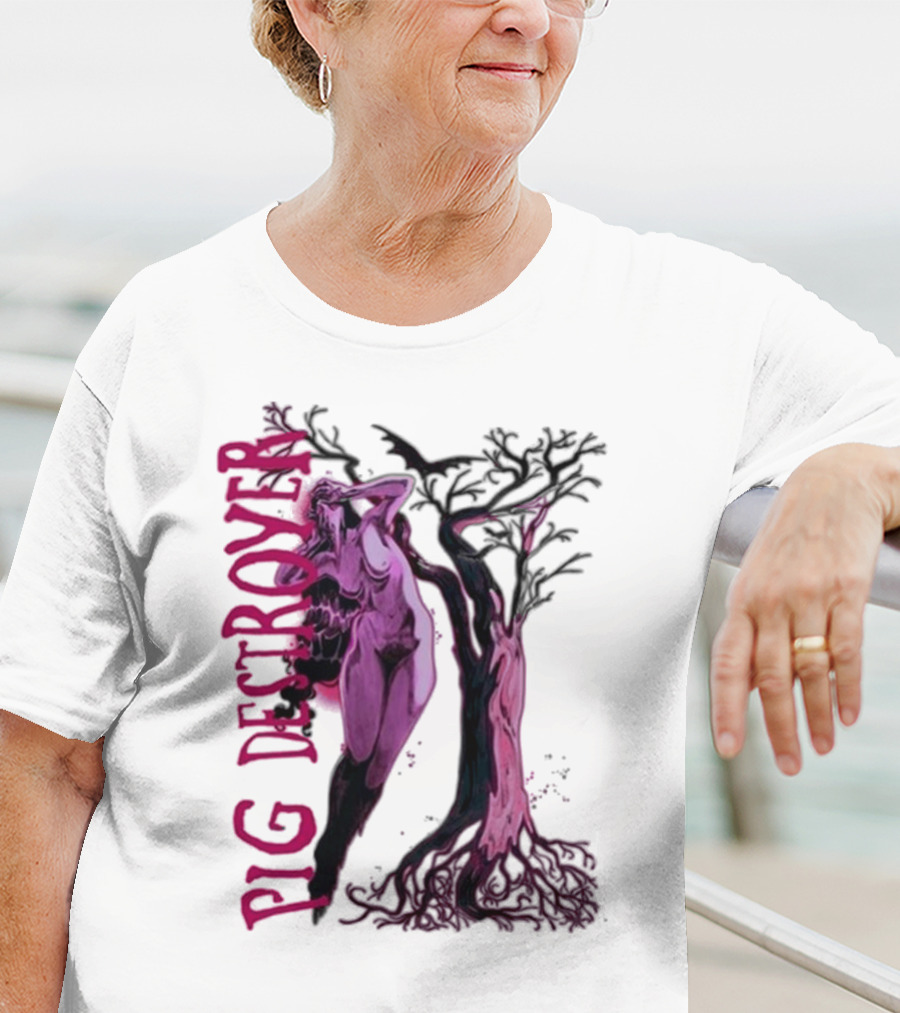 Pig Destroyer The Depths Sinister Pink Woman Abstract Tree T-Shirt