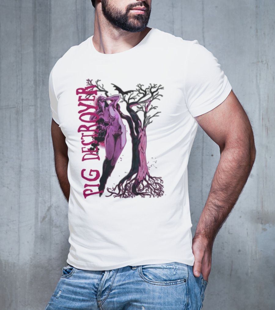 Pig Destroyer The Depths Sinister Pink Woman Abstract Tree T-Shirt