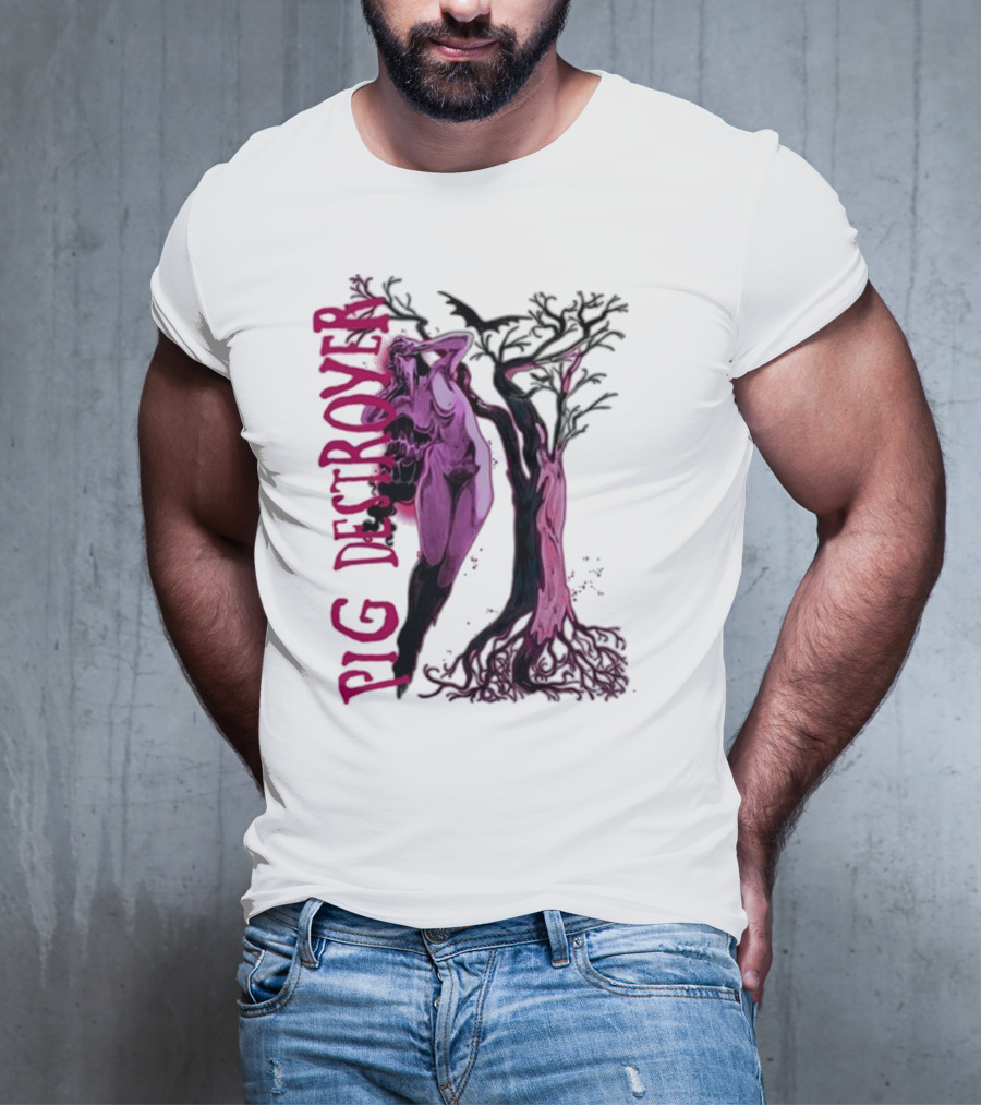Pig Destroyer The Depths Sinister Pink Woman Abstract Tree T-Shirt