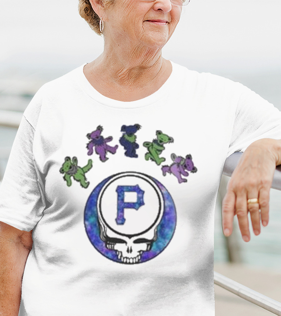 Pittsburgh Pirates 2025 Grateful Dead Skull And Dancing Bears Night Baseball T-Shirt