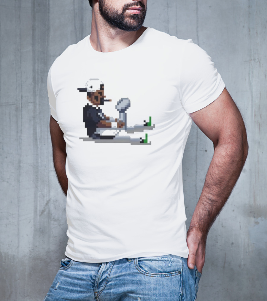 Pixel Pigkin Jalen Champs 2025 Smoking Pixel Art Character With Trophy T-Shirt