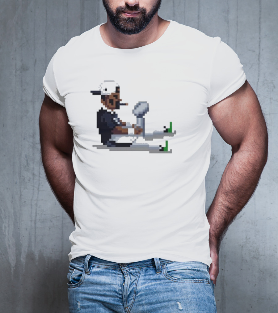 Pixel Pigkin Jalen Champs 2025 Smoking Pixel Art Character With Trophy T-Shirt