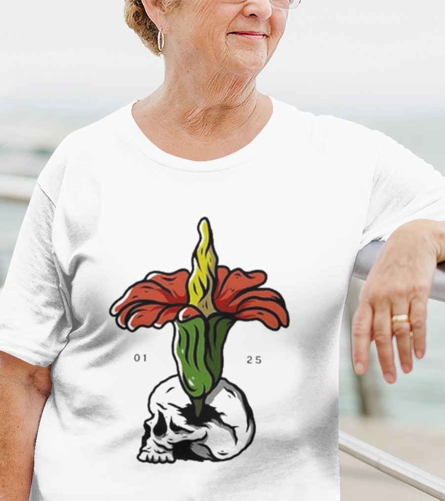 Plain Corpse Flower Skulled Candle T-Shirt