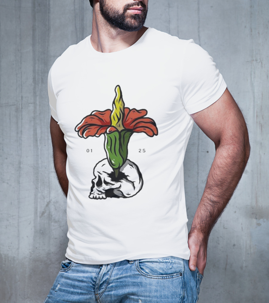 Plain Corpse Flower Skulled Candle T-Shirt