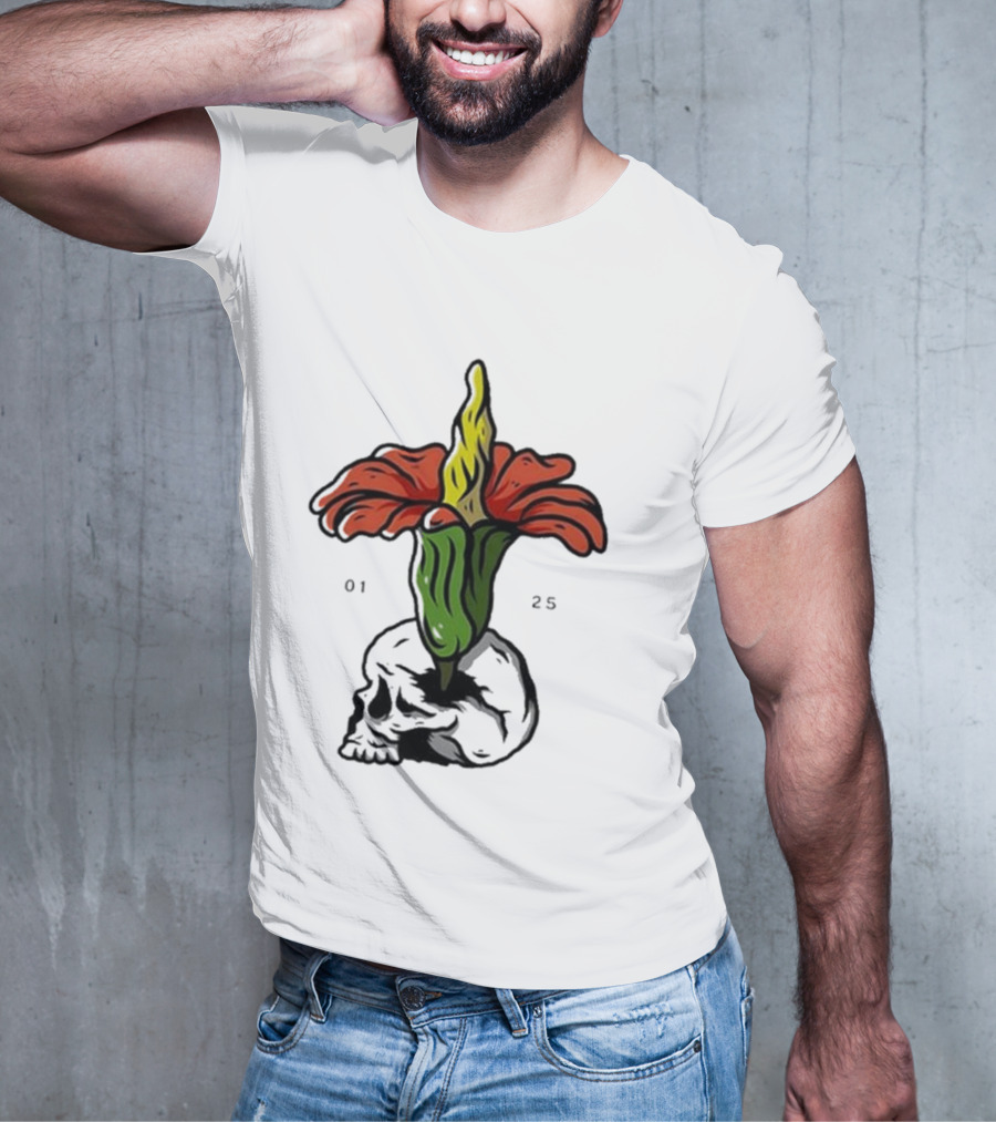 Plain Corpse Flower Skulled Candle T-Shirt