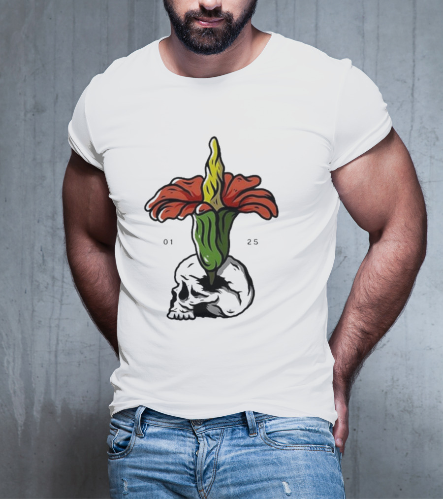 Plain Corpse Flower Skulled Candle T-Shirt