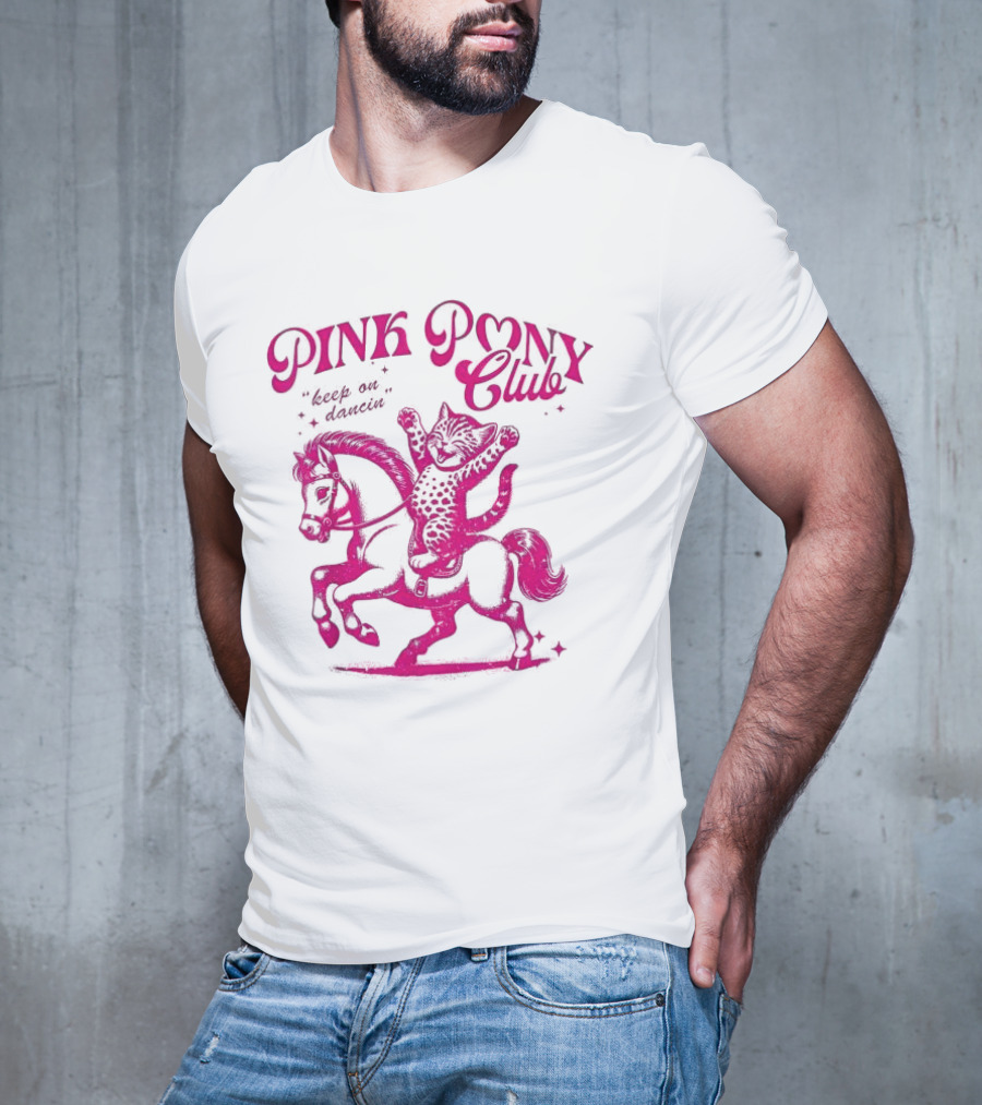Pink Pony Club Cat Lover Disco Retro Birthday T-Shirt