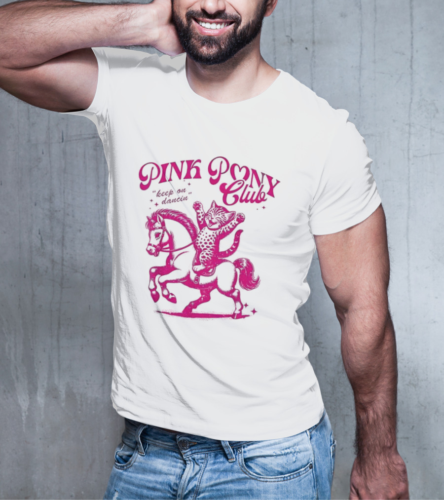 Pink Pony Club Cat Lover Disco Retro Birthday T-Shirt