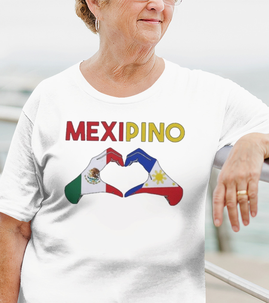Mexipino Philippines Mexico Hands Heart Flag T-Shirt