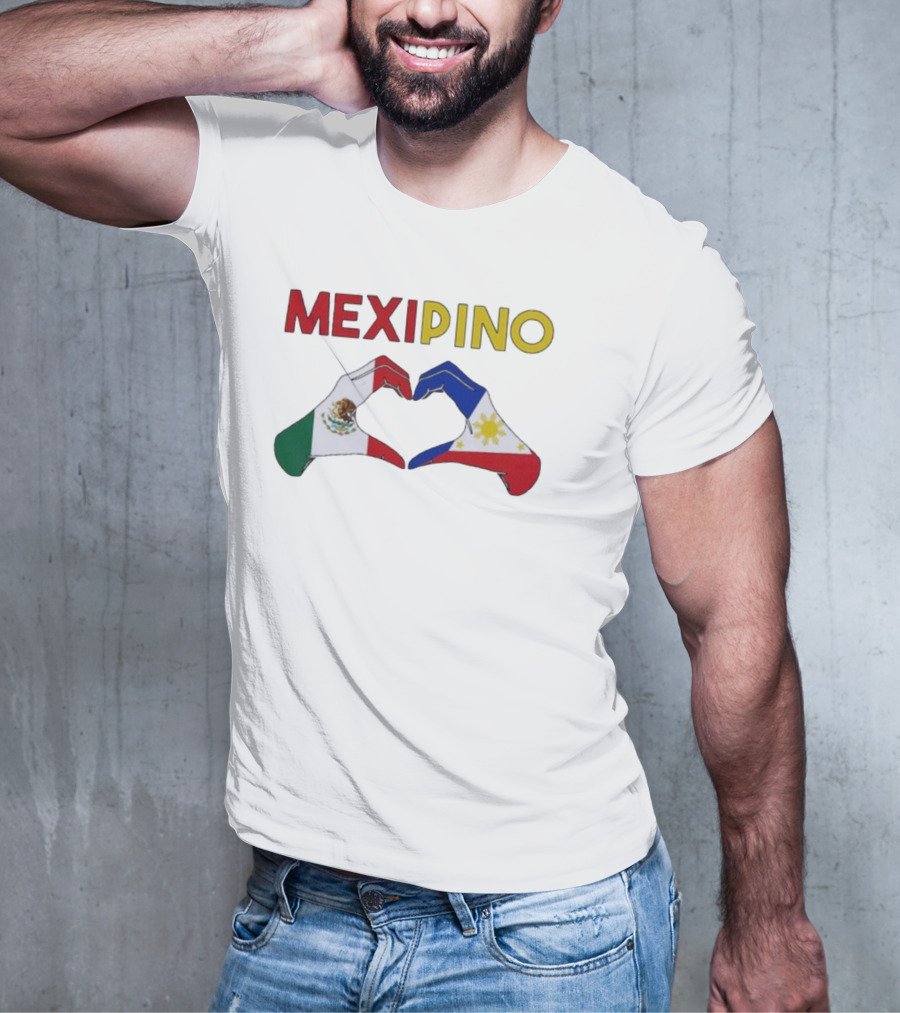Mexipino Philippines Mexico Hands Heart Flag T-Shirt