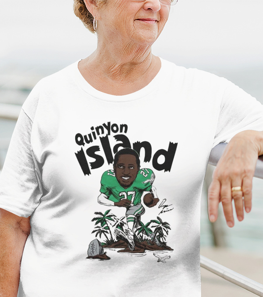 Quinyon Island Philadelphia Eagles NFL Caricature Player Signature 27 T-Shirt