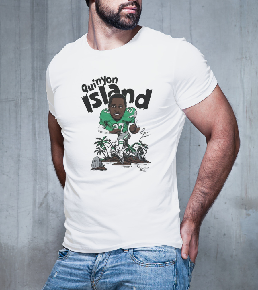 Quinyon Island Philadelphia Eagles NFL Caricature Player Signature 27 T-Shirt