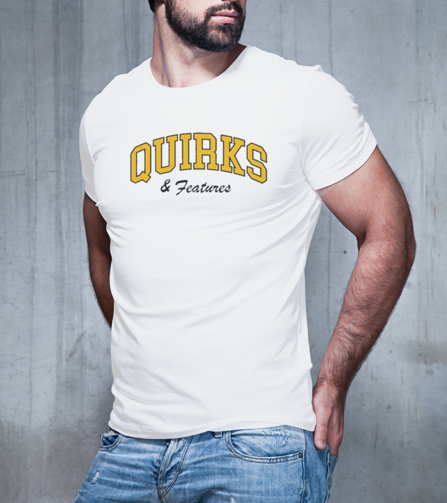Quirks Bold Yellow Arch Text T-Shirt