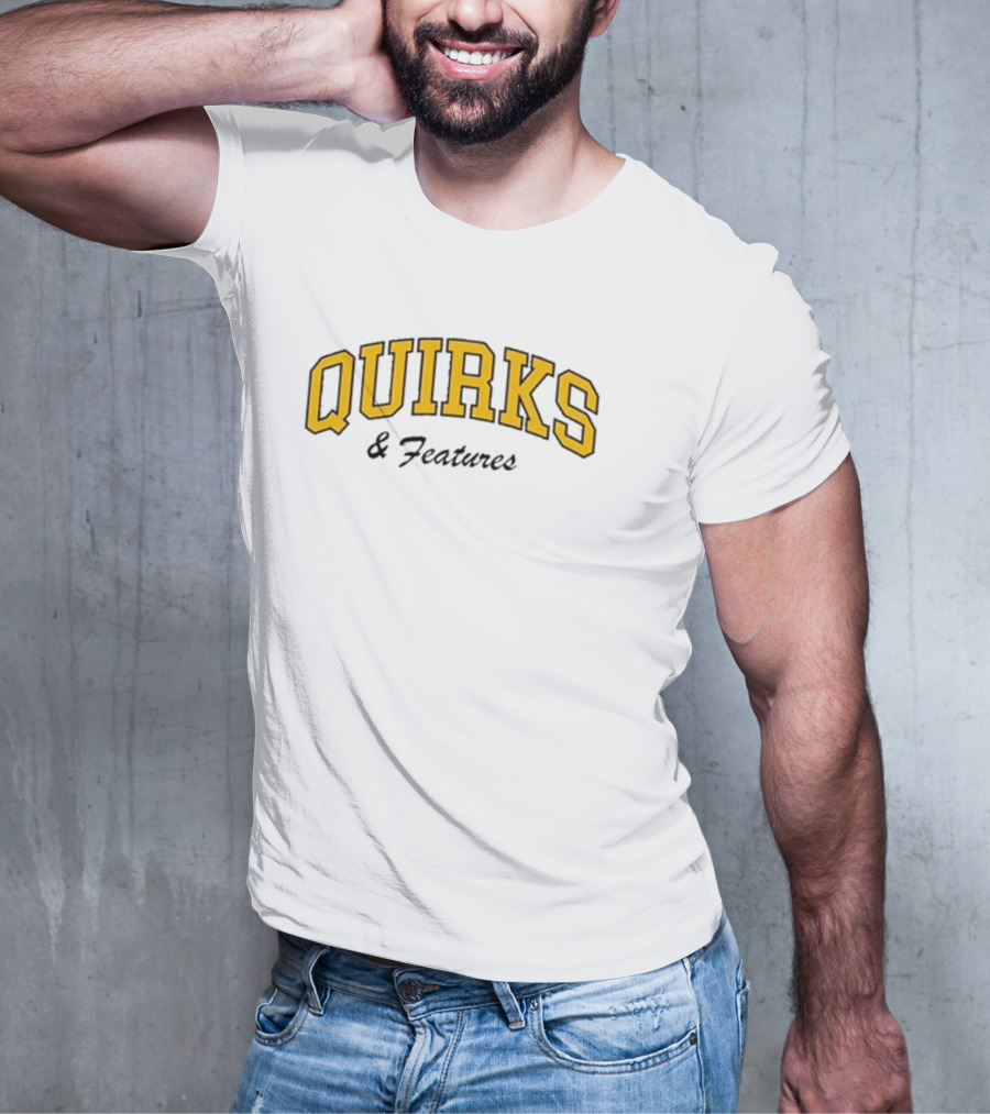 Quirks Bold Yellow Arch Text T-Shirt