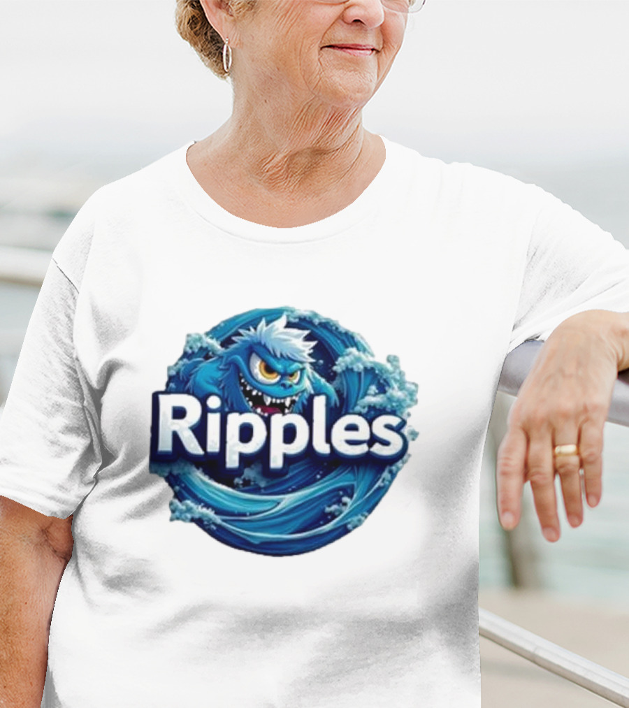 Ripples Monster Blue Waves Creature T-Shirt