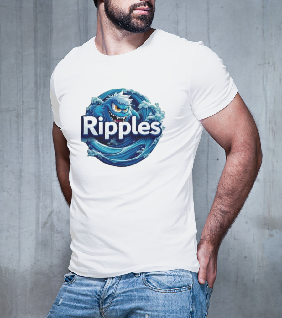Ripples Monster Blue Waves Creature T-Shirt