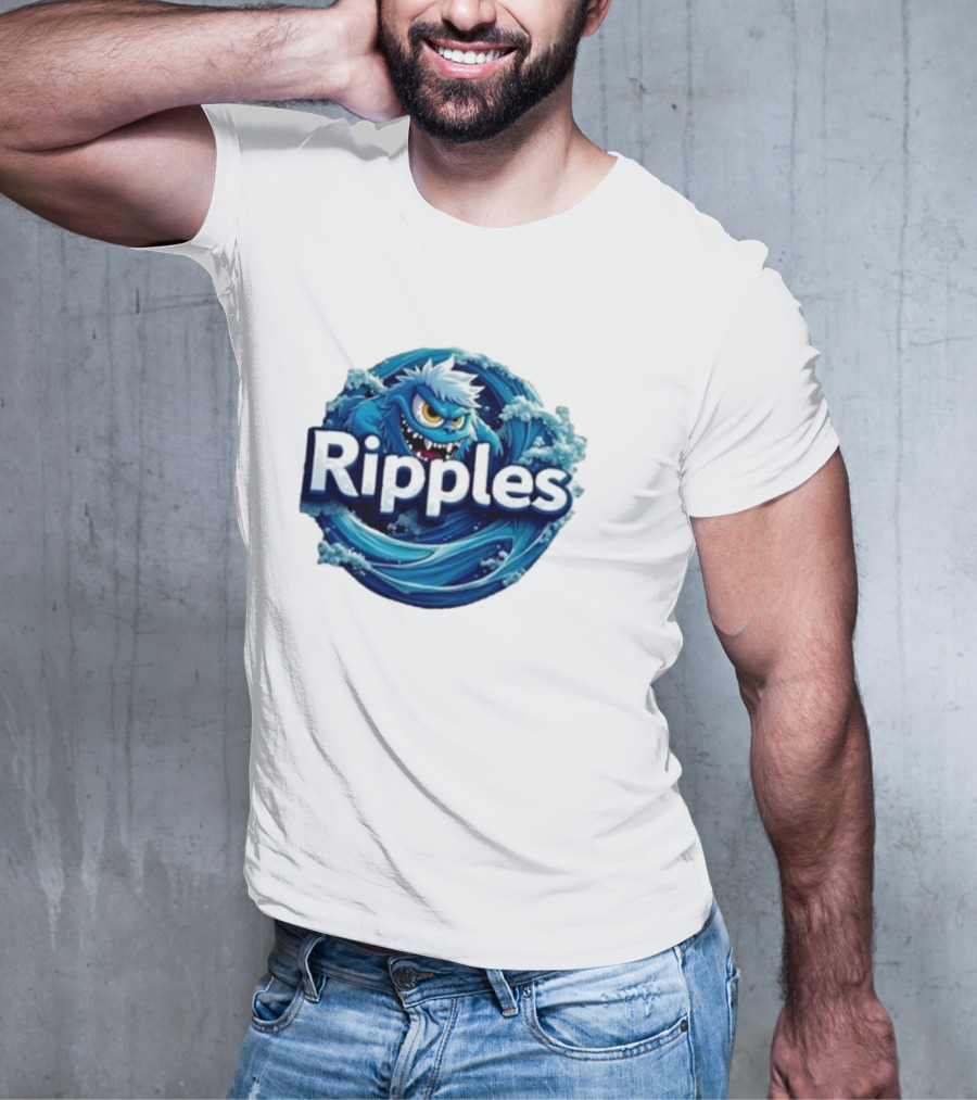 Ripples Monster Blue Waves Creature T-Shirt