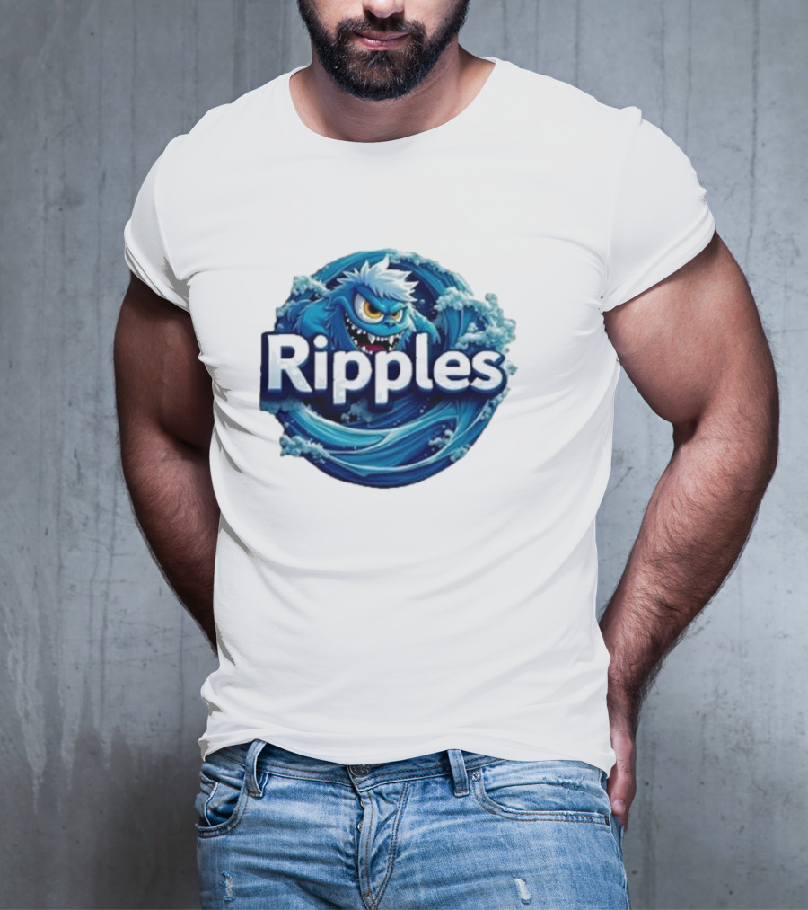 Ripples Monster Blue Waves Creature T-Shirt