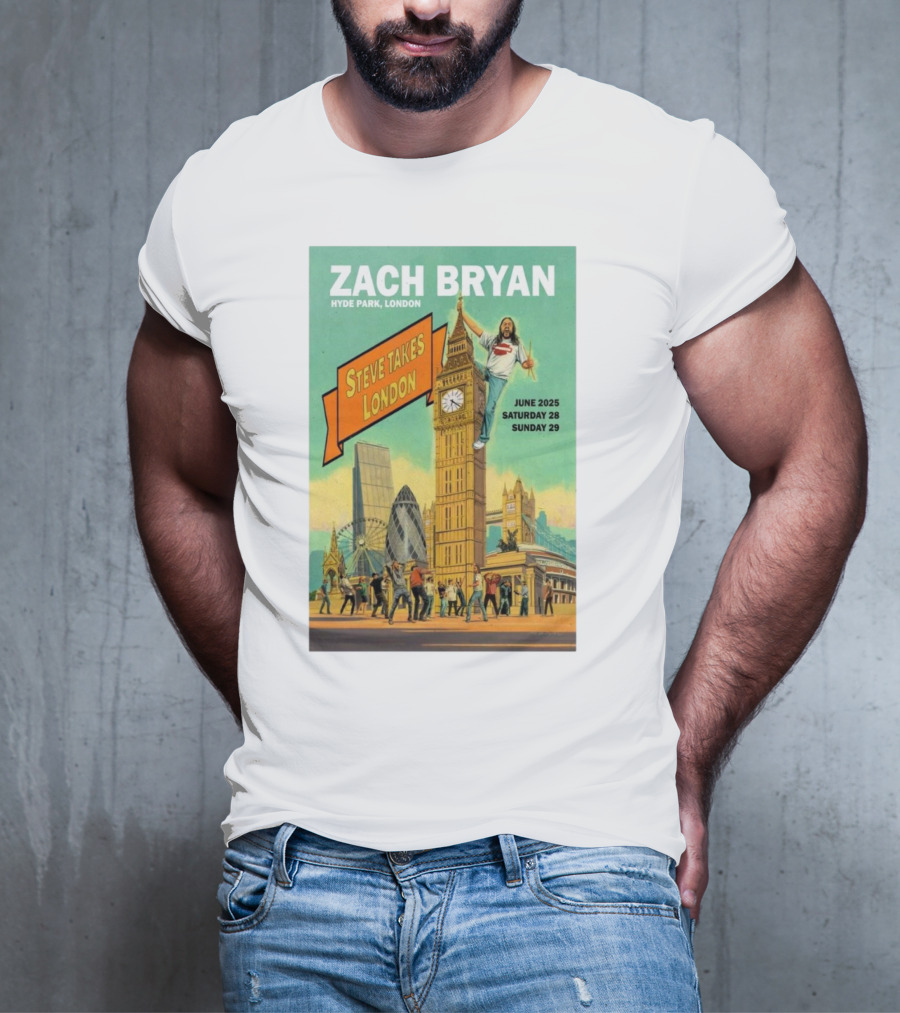Zach Bryan Hyde Park London June 2025 Steve Takes London Saturday 28 Sunday 29 T-Shirt
