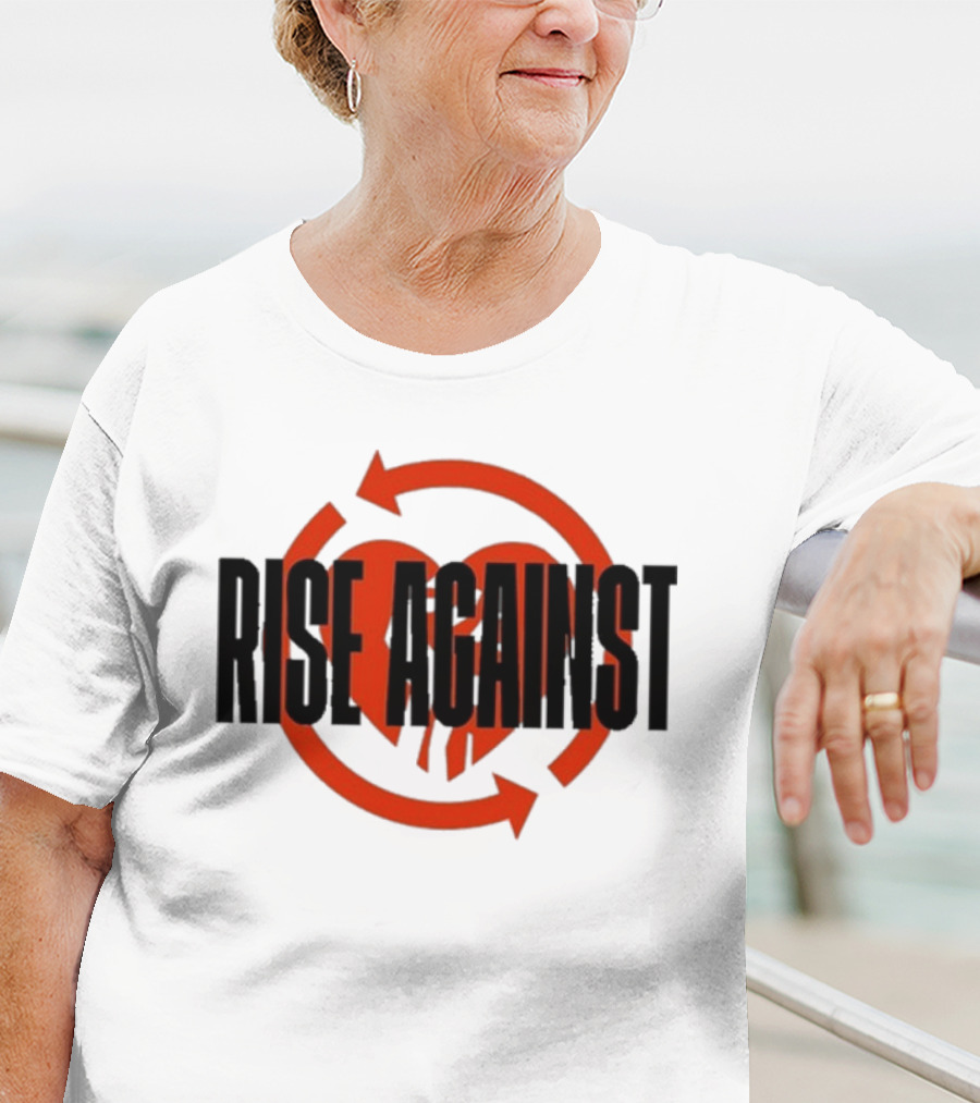 Rise Against Red Heart Fist Arrow Emblem T-Shirt