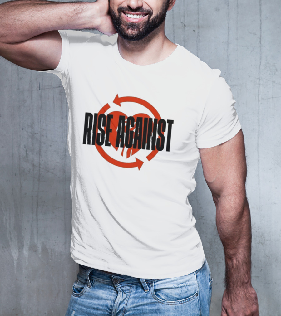 Rise Against Red Heart Fist Arrow Emblem T-Shirt