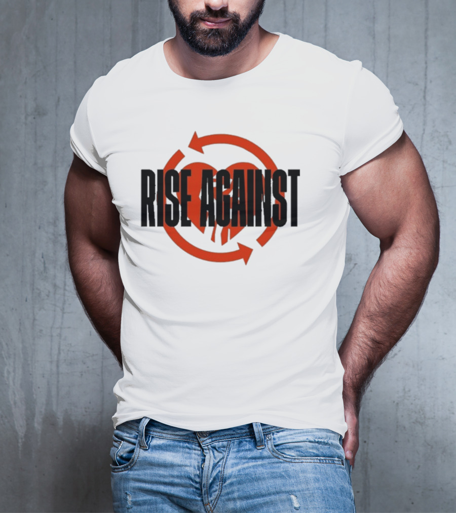 Rise Against Red Heart Fist Arrow Emblem T-Shirt